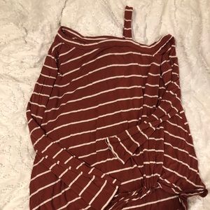 Burnt orange off the shoulder long sleeve top